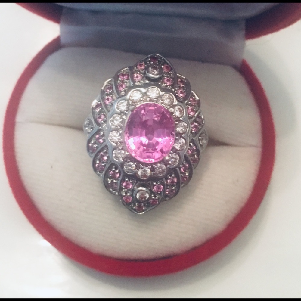 Pink Topaz Sterling Silver Ring